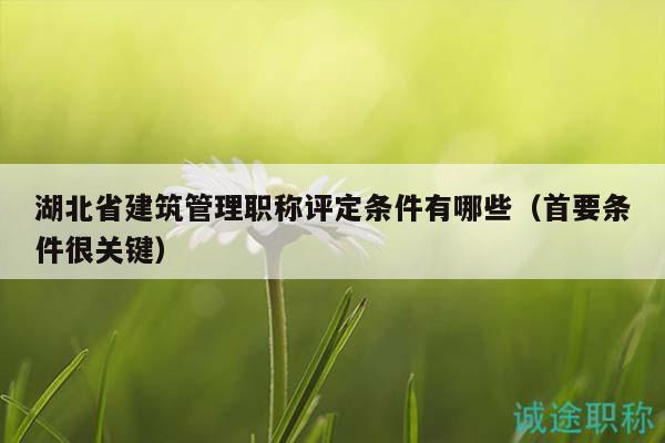 湖北省建筑管理職稱評(píng)定條件有哪些（首要條件很關(guān)鍵）