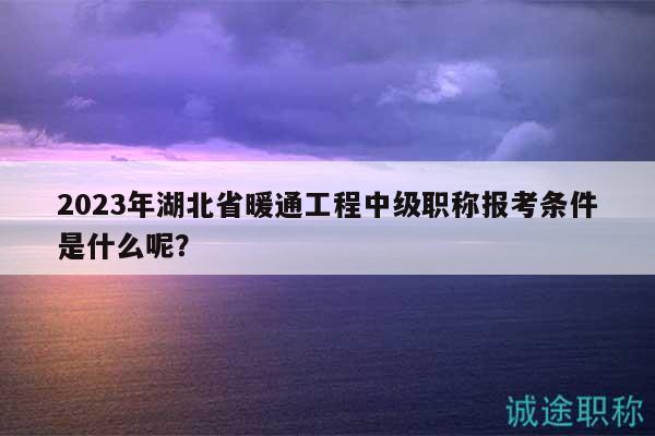 2023年湖北省暖通工程中級職稱報考條件是什么呢？