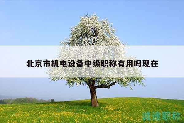 北京市機(jī)電設(shè)備中級(jí)職稱有用嗎現(xiàn)在