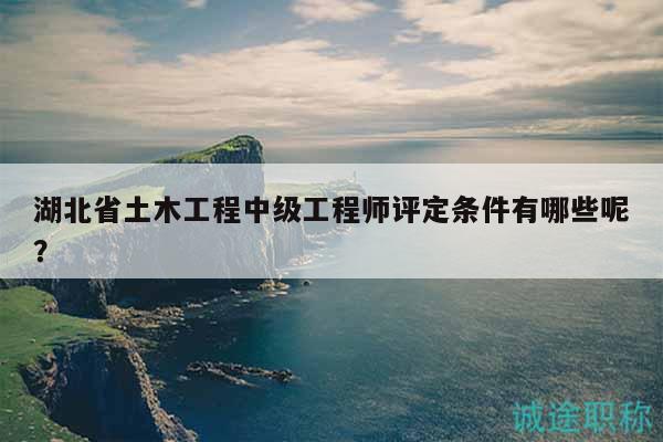 湖北省土木工程中級工程師評定條件有哪些呢？