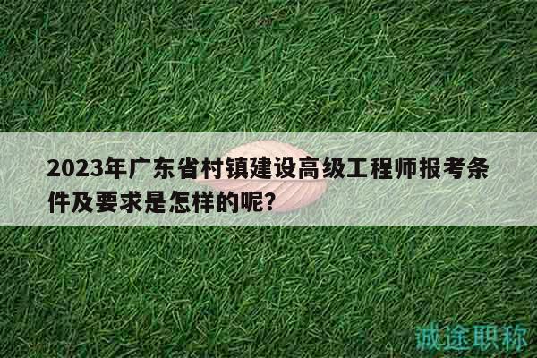 2023年廣東省村鎮(zhèn)建設(shè)高級(jí)工程師報(bào)考條件及要求是怎樣的呢？