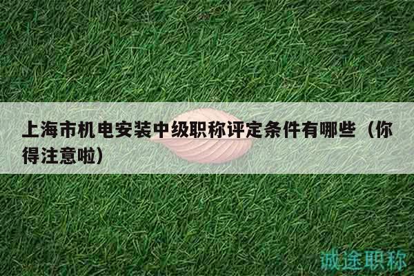 上海市機(jī)電安裝中級(jí)職稱評(píng)定條件有哪些（你得注意啦）