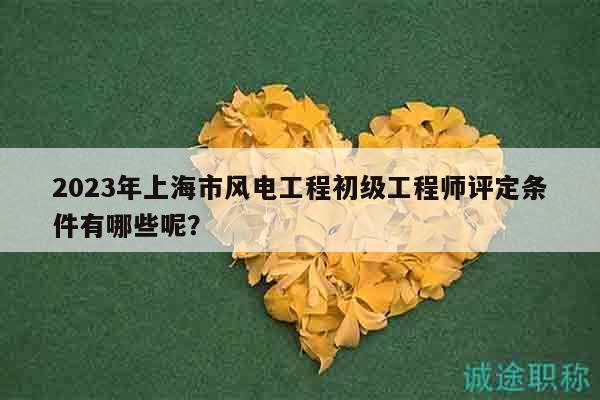 2023年上海市風(fēng)電工程初級(jí)工程師評(píng)定條件有哪些呢？