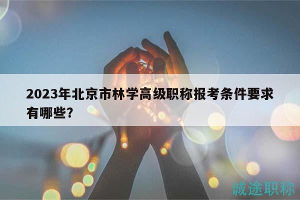 2023年北京市林學(xué)高級(jí)職稱報(bào)考條件要求有哪些？