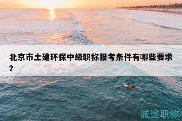 北京市土建環(huán)保中級職稱報(bào)考條件有哪些要求？