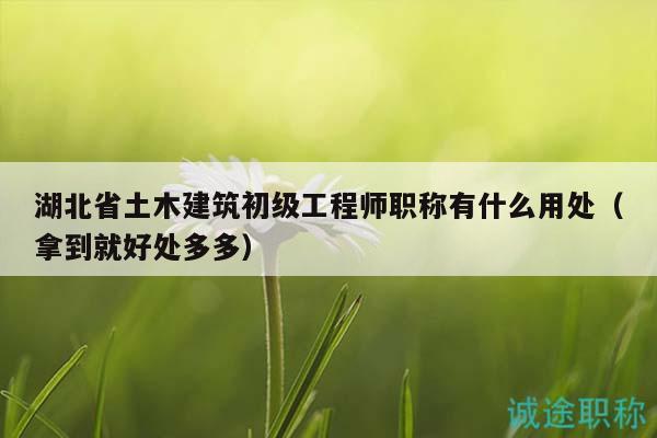湖北省土木建筑初級工程師職稱有什么用處（拿到就好處多多）