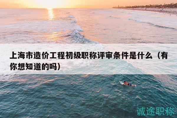 上海市造價工程初級職稱評審條件是什么（有你想知道的嗎）