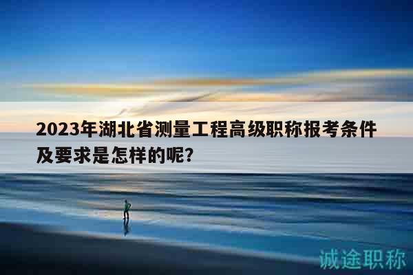 2023年湖北省測(cè)量工程高級(jí)職稱報(bào)考條件及要求是怎樣的呢？