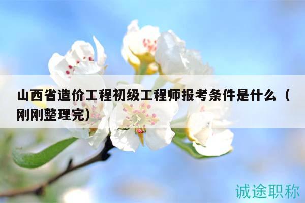 山西省造價(jià)工程初級(jí)工程師報(bào)考條件是什么（剛剛整理完）