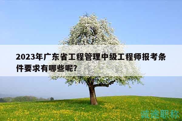 2023年廣東省工程管理中級(jí)工程師報(bào)考條件要求有哪些呢？