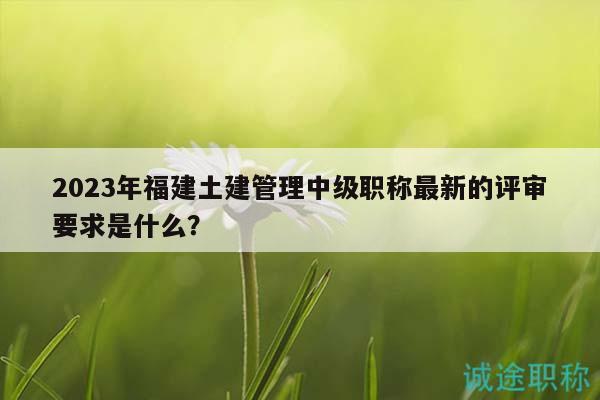 2023年福建土建管理中級(jí)職稱最新的評(píng)審要求是什么？