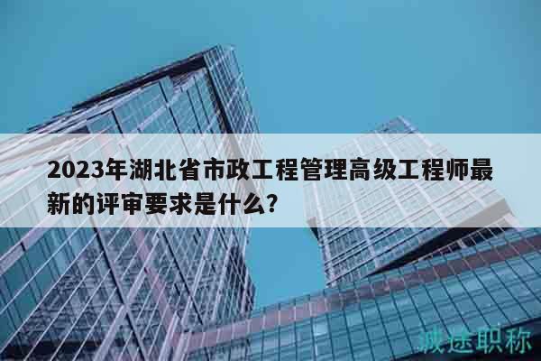 2023年湖北省市政工程管理高級工程師最新的評審要求是什么？