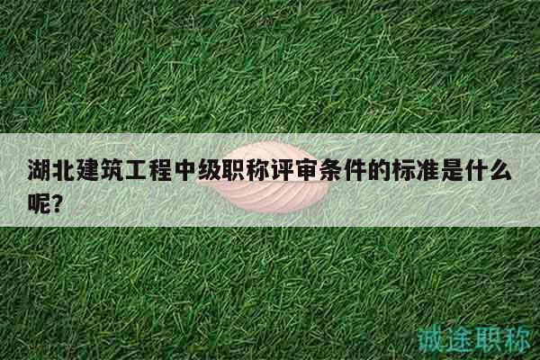 湖北建筑工程中級職稱評審條件的標(biāo)準(zhǔn)是什么呢？