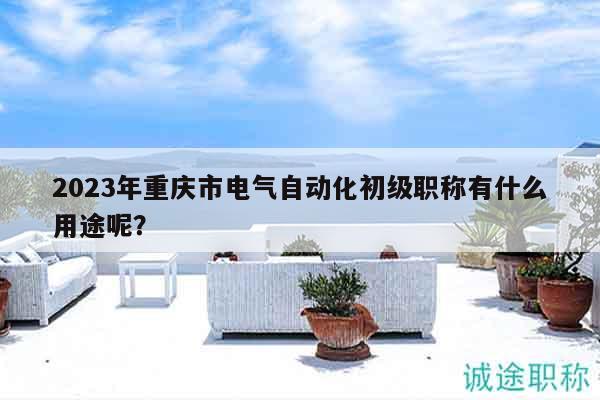 2023年重慶市電氣自動化初級職稱有什么用途呢？