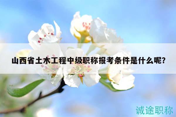 山西省土木工程中級(jí)職稱報(bào)考條件是什么呢？
