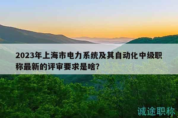 2023年上海市電力系統(tǒng)及其自動化中級職稱最新的評審要求是啥？