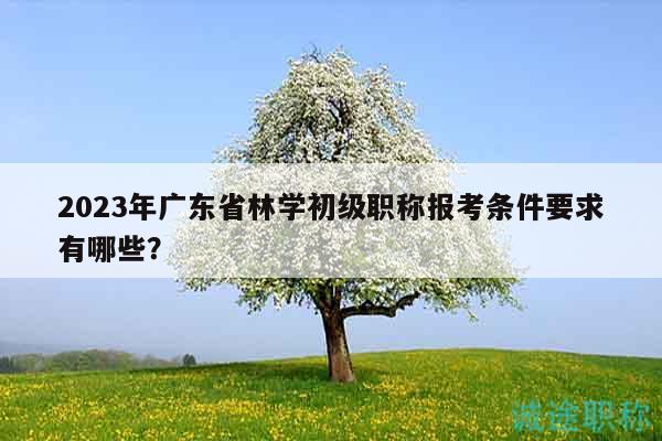 2023年廣東省林學(xué)初級(jí)職稱報(bào)考條件要求有哪些？