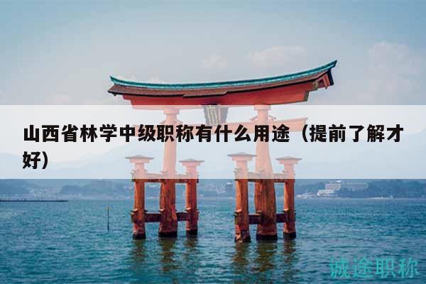 山西省林學中級職稱有什么用途（提前了解才好）