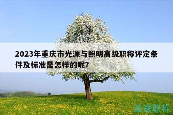 2023年重慶市光源與照明高級職稱評定條件及標(biāo)準(zhǔn)是怎樣的呢？