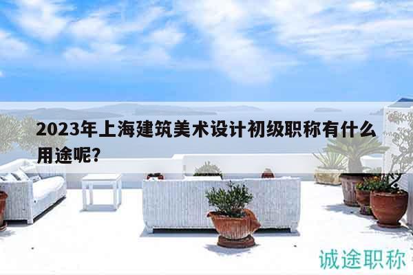 2023年上海建筑美術設計初級職稱有什么用途呢？