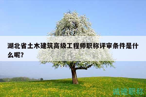 湖北省土木建筑高級(jí)工程師職稱評(píng)審條件是什么呢？