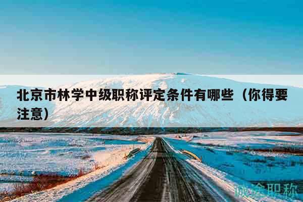 北京市林學中級職稱評定條件有哪些（你得要注意）