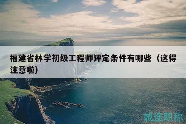 福建省林學初級工程師評定條件有哪些（這得注意啦）