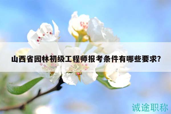 山西省園林初級工程師報考條件有哪些要求？