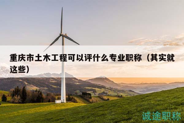 重慶市土木工程可以評(píng)什么專業(yè)職稱（其實(shí)就這些）
