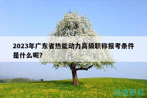 2023年廣東省熱能動力高級職稱報考條件是什么呢？