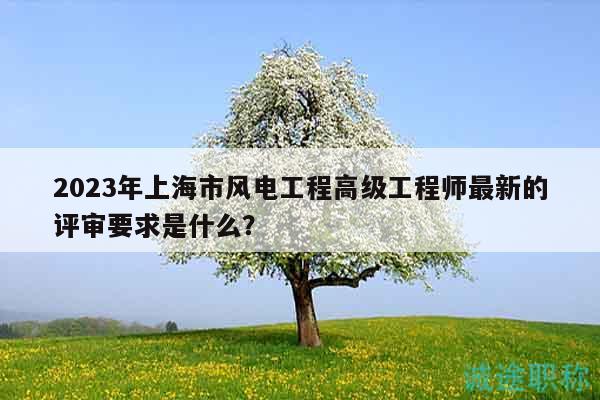 2023年上海市風(fēng)電工程高級工程師最新的評審要求是什么？