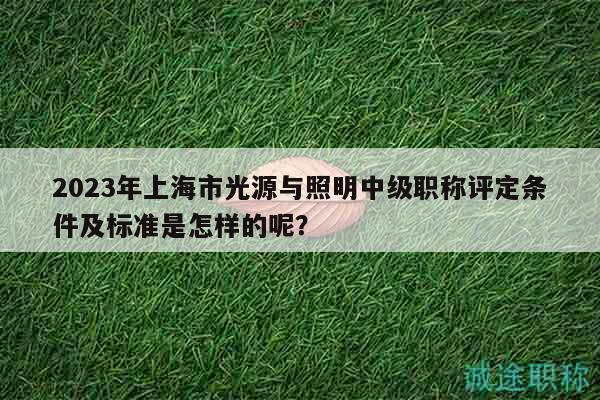 2023年上海市光源與照明中級職稱評定條件及標準是怎樣的呢？