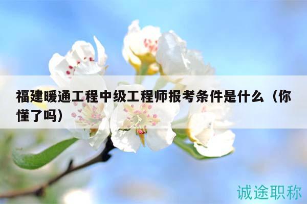 福建暖通工程中級工程師報考條件是什么（你懂了嗎）