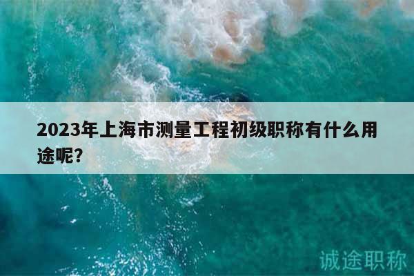 2023年上海市測量工程初級職稱有什么用途呢？