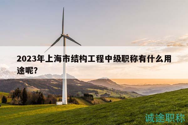 2023年上海市結(jié)構(gòu)工程中級職稱有什么用途呢？
