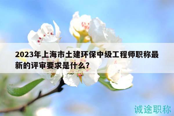 2023年上海市土建環(huán)保中級(jí)工程師職稱最新的評(píng)審要求是什么？