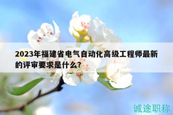 2023年福建省電氣自動化高級工程師最新的評審要求是什么？