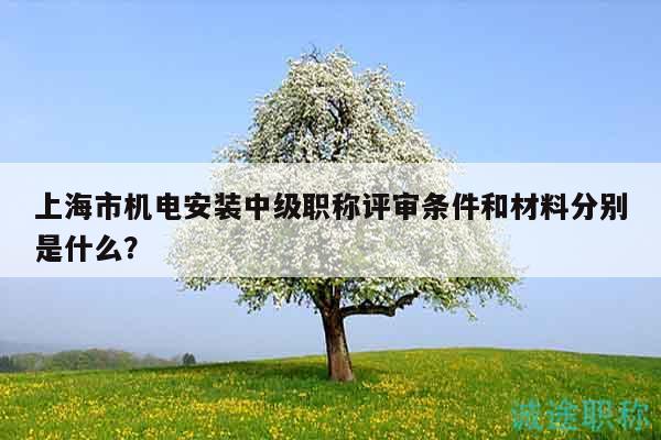 上海市機(jī)電安裝中級(jí)職稱評(píng)審條件和材料分別是什么？