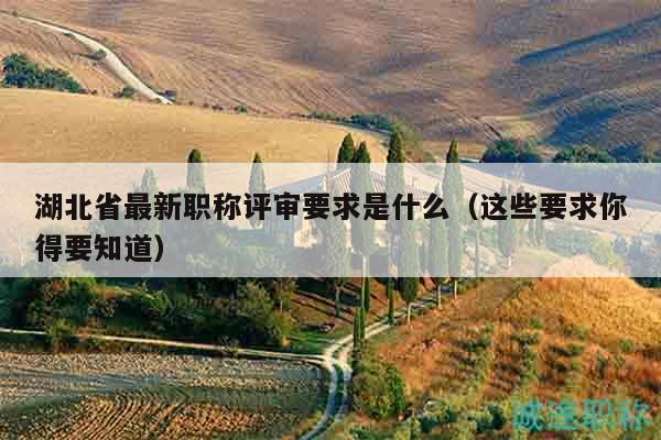 湖北省最新職稱評審要求是什么（這些要求你得要知道）