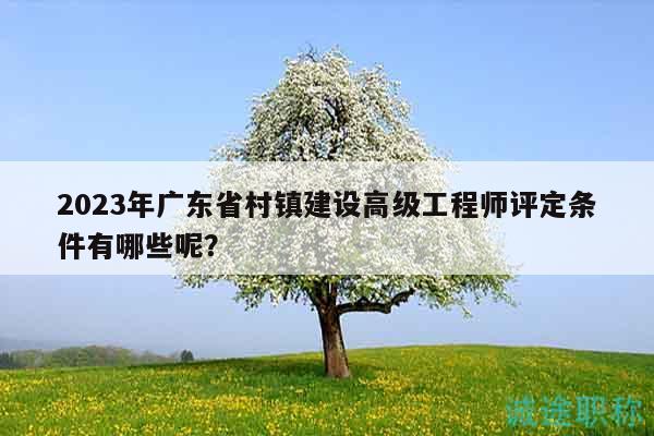 2023年廣東省村鎮(zhèn)建設(shè)高級工程師評定條件有哪些呢？