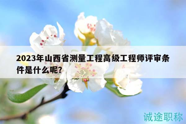 2023年山西省測量工程高級工程師評審條件是什么呢？