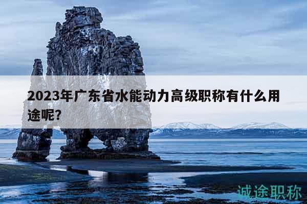 2023年廣東省水能動力高級職稱有什么用途呢？