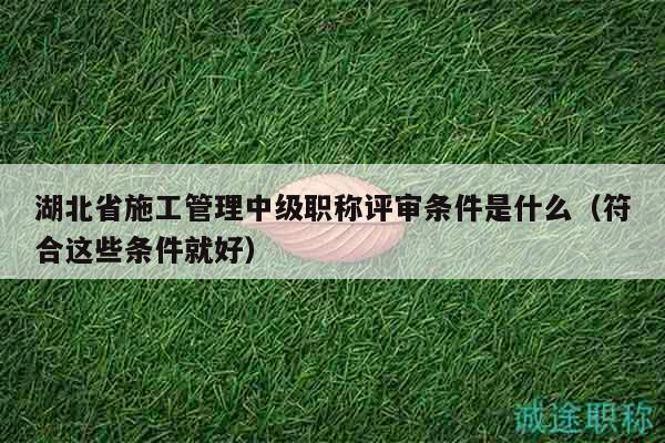 湖北省施工管理中級(jí)職稱評(píng)審條件是什么（符合這些條件就好）