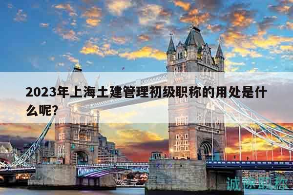 2023年上海土建管理初級(jí)職稱(chēng)的用處是什么呢？
