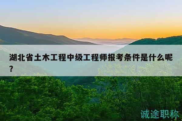 湖北省土木工程中級(jí)工程師報(bào)考條件是什么呢？