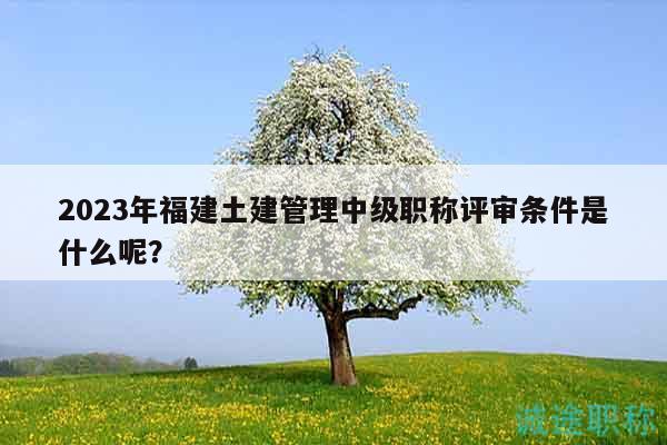 2023年福建土建管理中級(jí)職稱評(píng)審條件是什么呢？