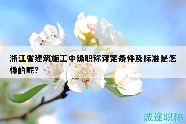 浙江省建筑施工中級(jí)職稱評(píng)定條件及標(biāo)準(zhǔn)是怎樣的呢？