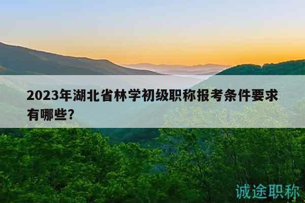 2023年湖北省林學(xué)初級職稱報考條件要求有哪些？