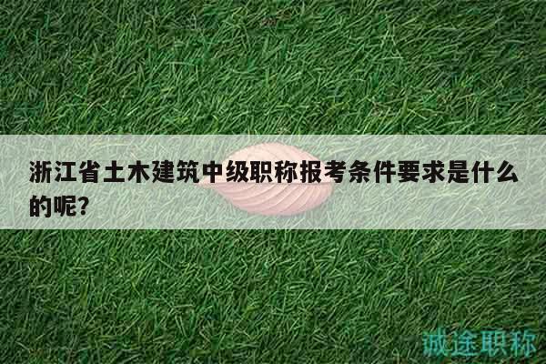 浙江省土木建筑中級(jí)職稱報(bào)考條件要求是什么的呢？