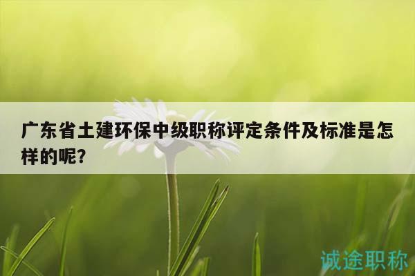 廣東省土建環(huán)保中級(jí)職稱評(píng)定條件及標(biāo)準(zhǔn)是怎樣的呢？